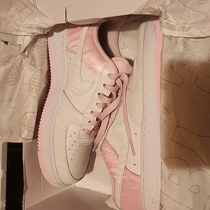 Authentic Pink and white custom Nike AF1 6.5 Men's /8.5 women's
